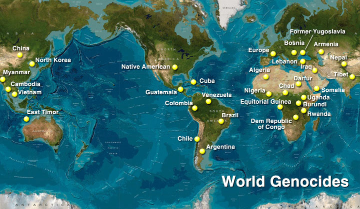 World map of Genocides
